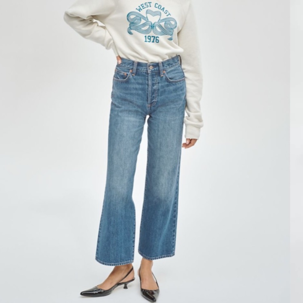 Denim Forum High Rise Wide Leg Jeans